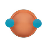 Present Time - Dienblad Double Funky Medium - Peach orange & aqua blue