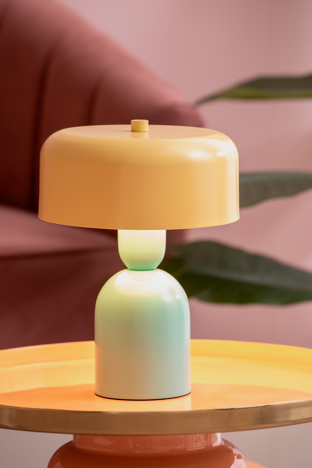 Leitmotiv - Tafellamp Double Funky - Turquoise blue & soft yellow