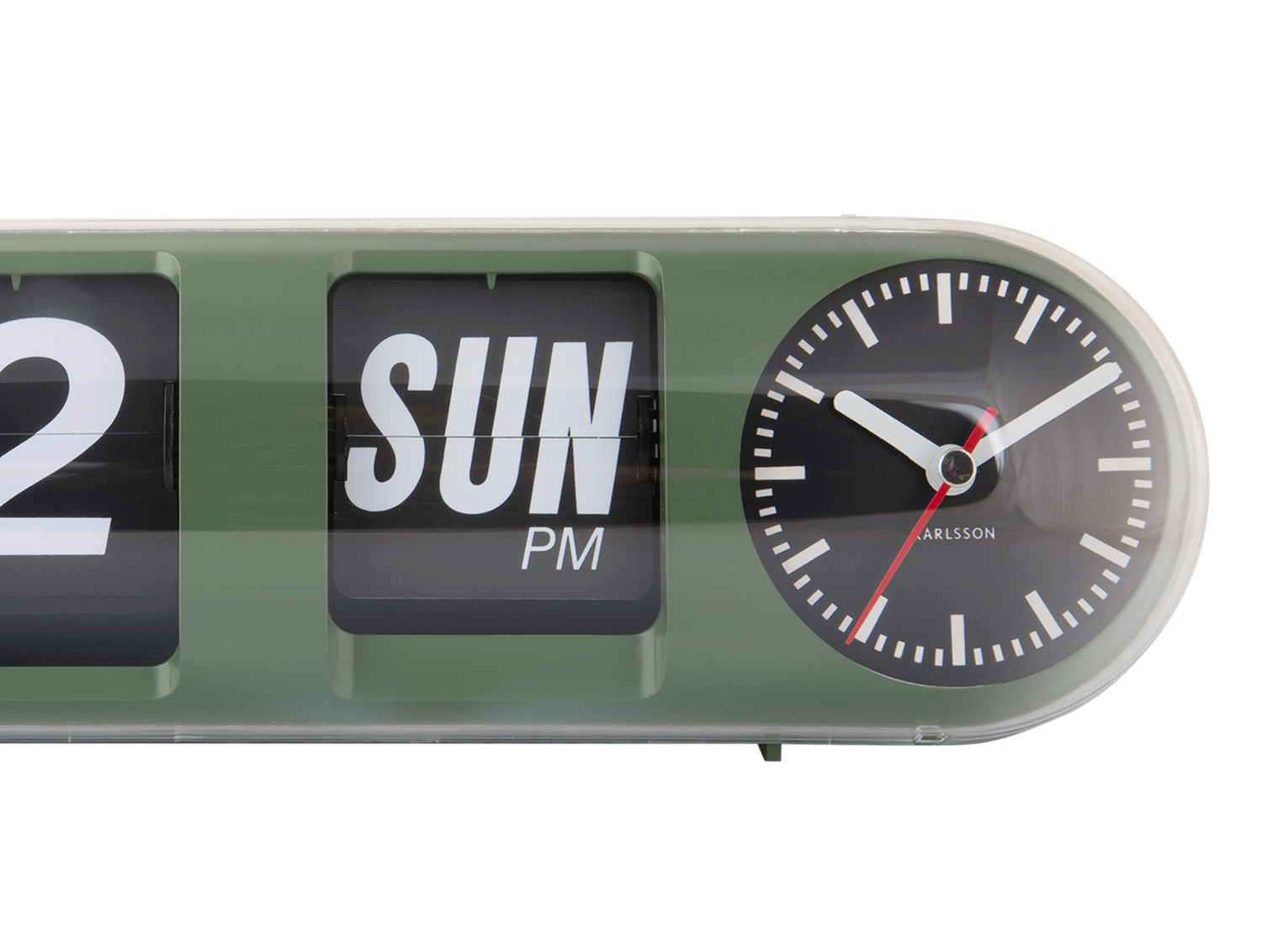 Karlsson - Wandklok Tube Flip - Jungle groen