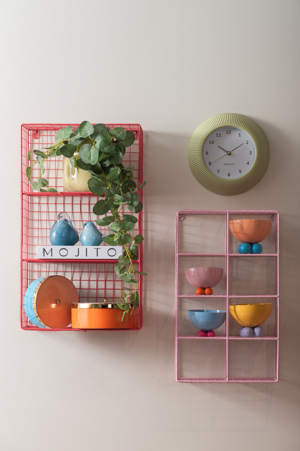 Karlsson - Wandklok Tender Rib - Tea green- Ø25cm