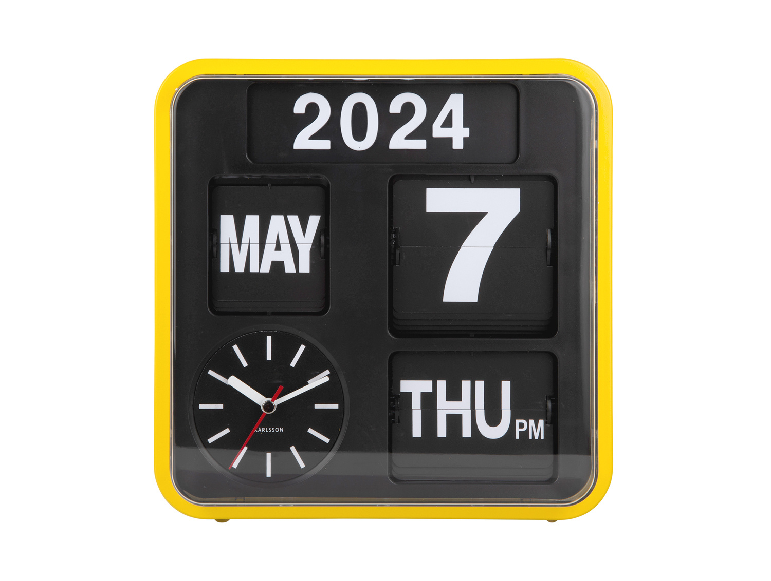 Karlsson - Wandklok Mini Flip - Geel