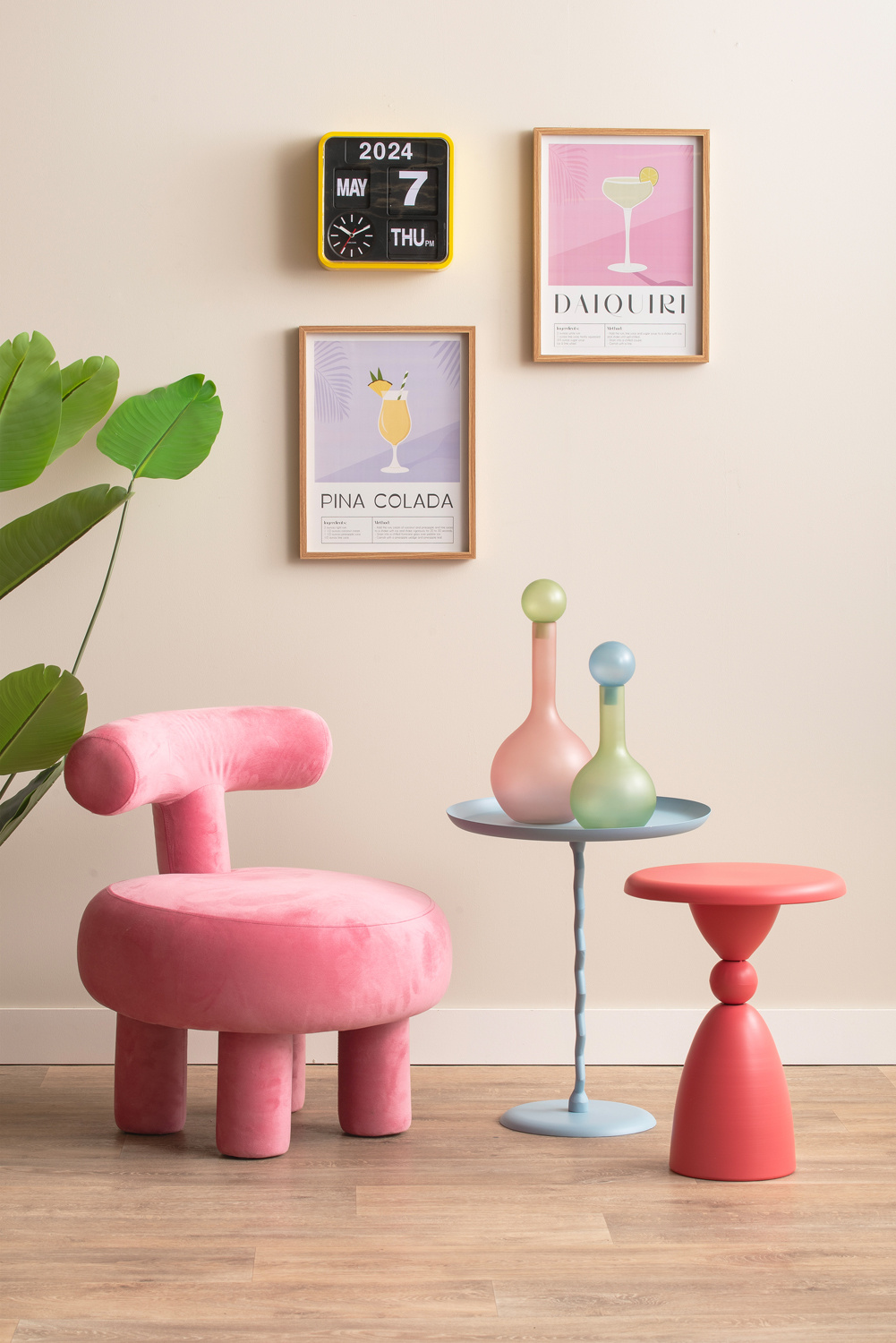 Karlsson - Wandklok Mini Flip - Geel