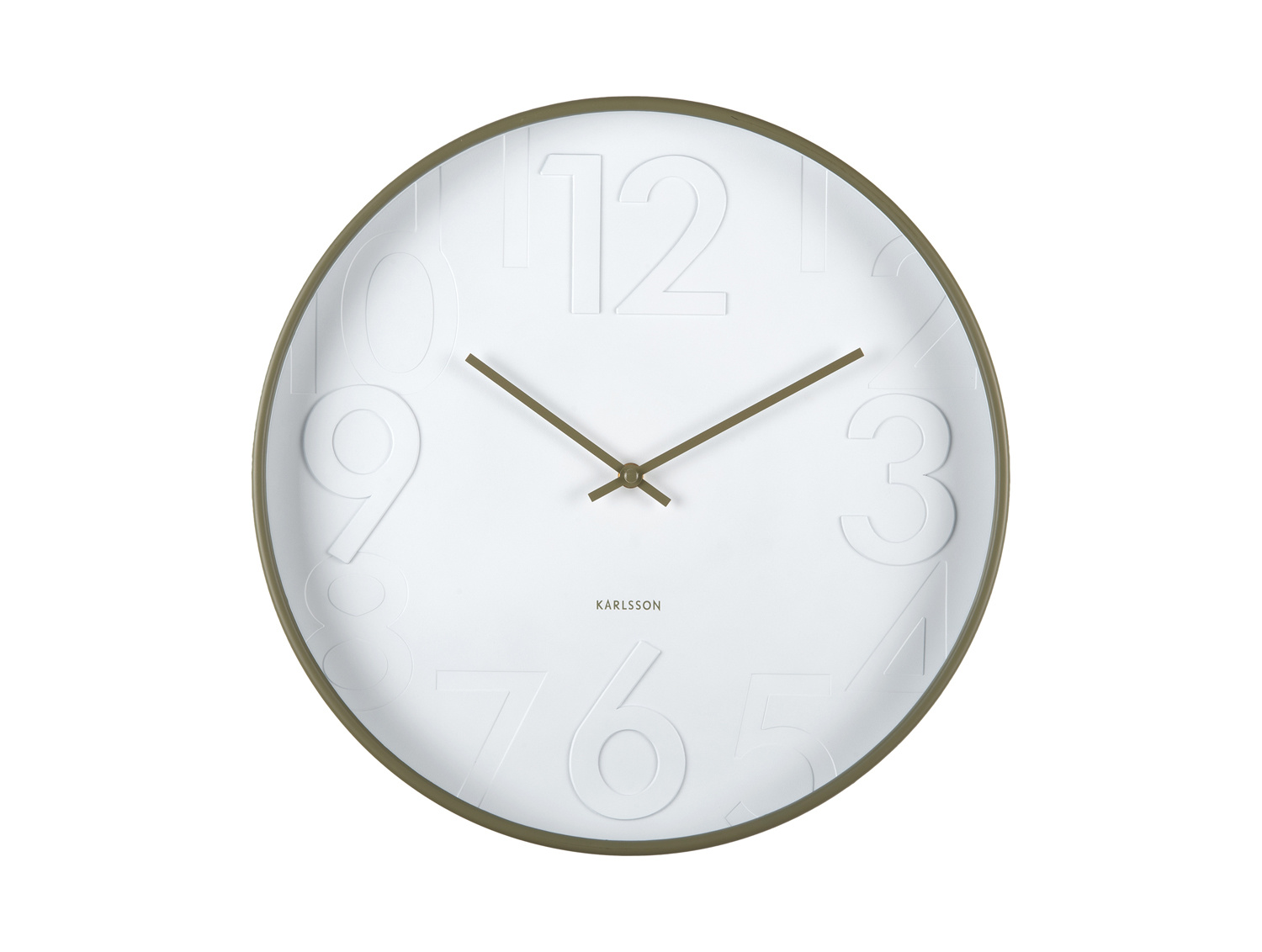 Karlsson - Wandklok Ayuno - Army green- Ø40cm