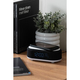 Karlsson - Wekker Vogue w. Phone Charger And Blue Tooth - Zwart