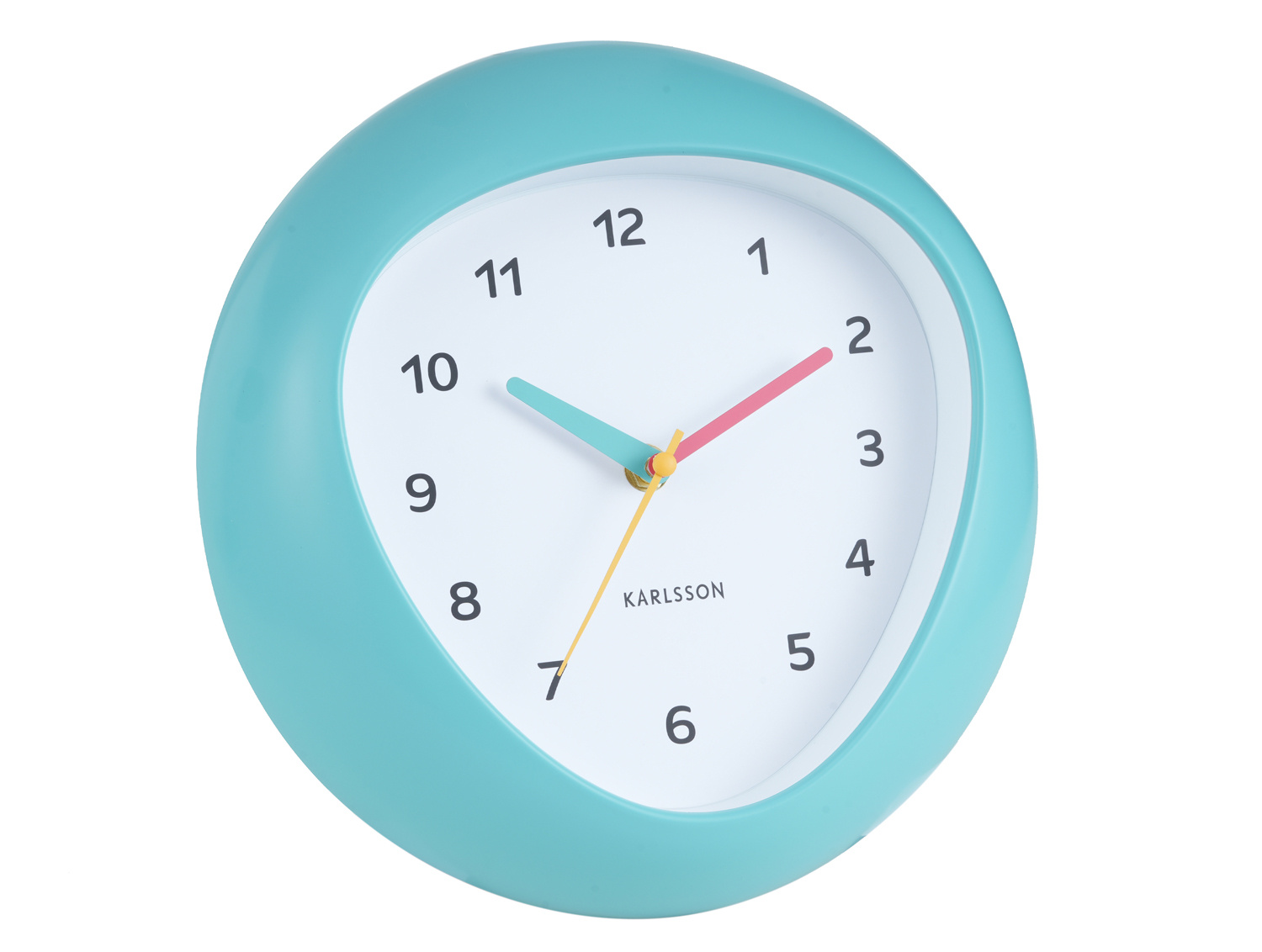 Karlsson - Wandklok Funky Vibes - Turquoise blue- Ø25,5cm