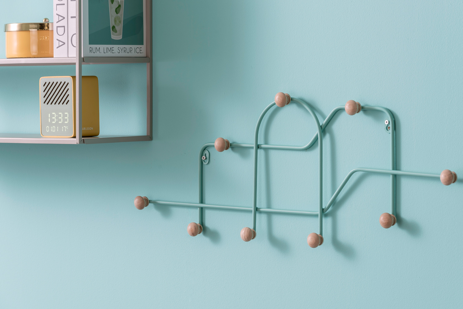 Present Time - Coat Rack Maze - Turquoise blue
