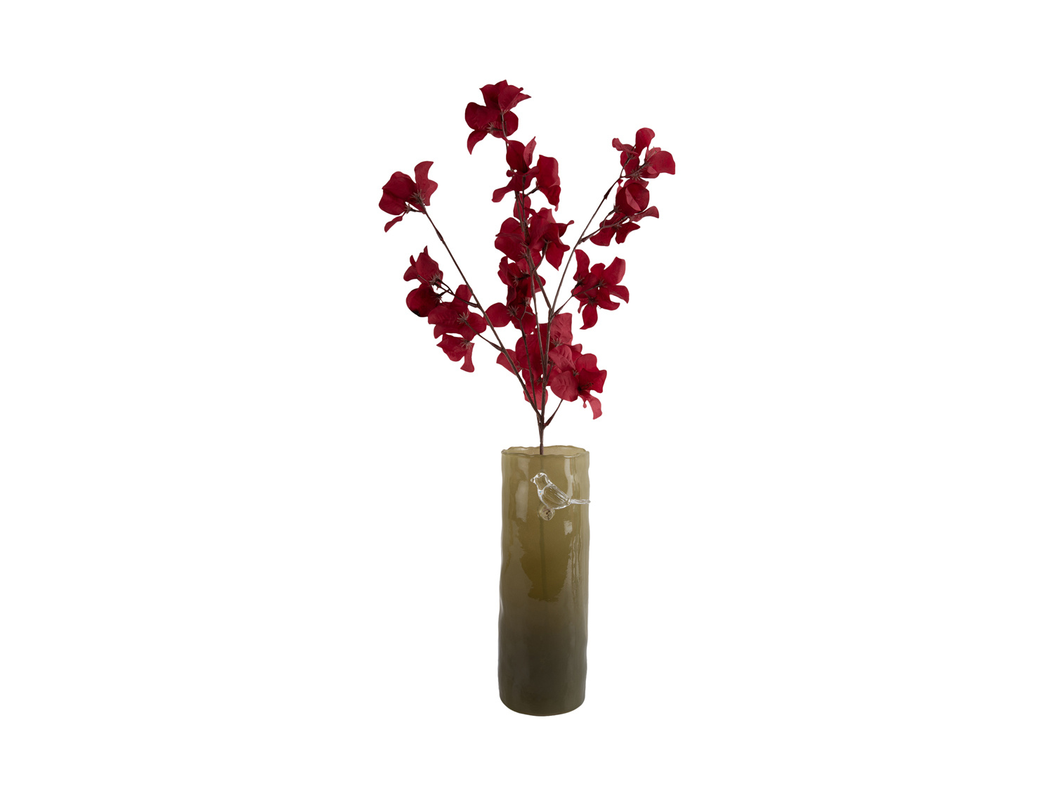 Present Time - Vaas Bird On Branch Large - Army green