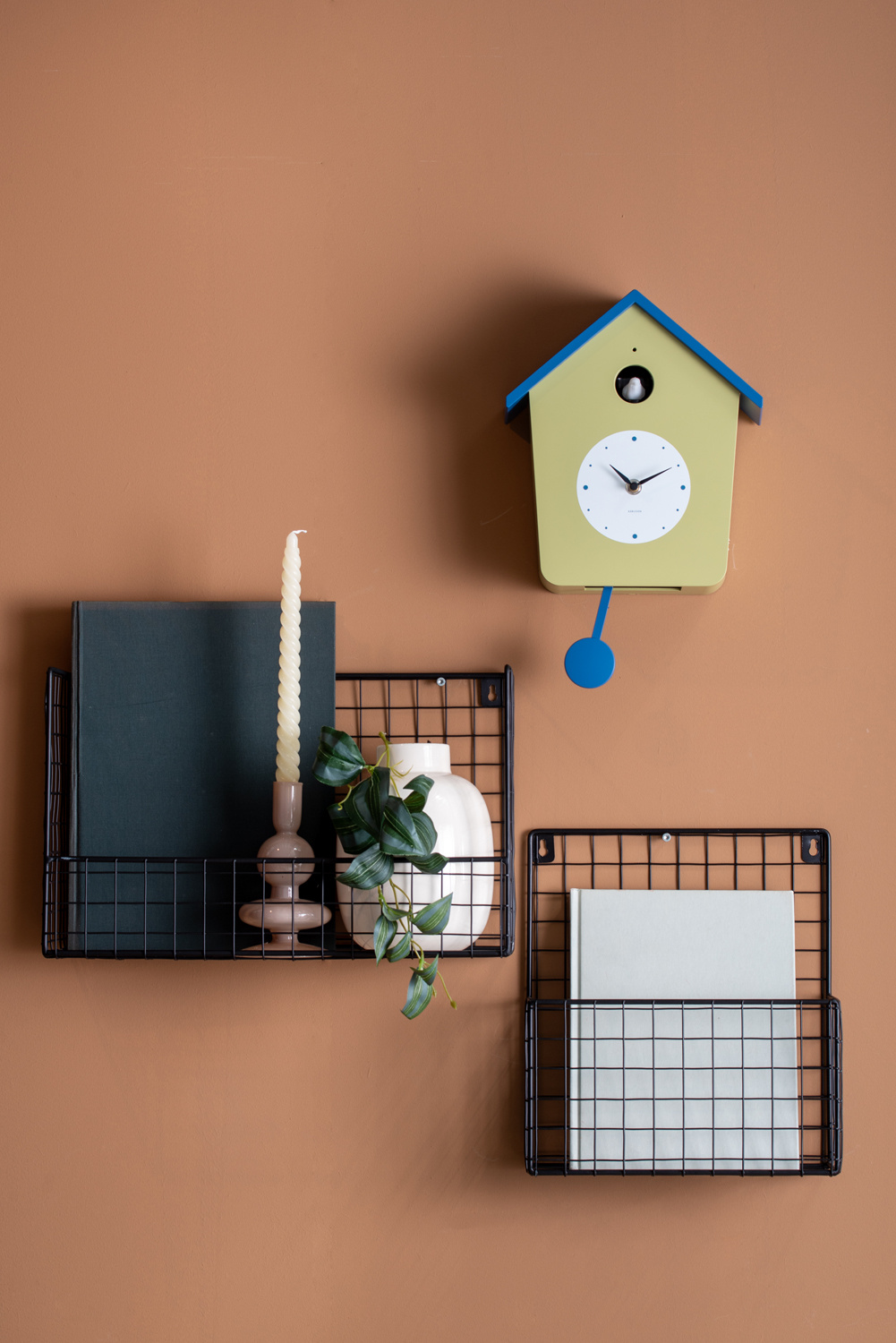 Karlsson - Wandklok Cuckoo Light - Tea green & classic blue