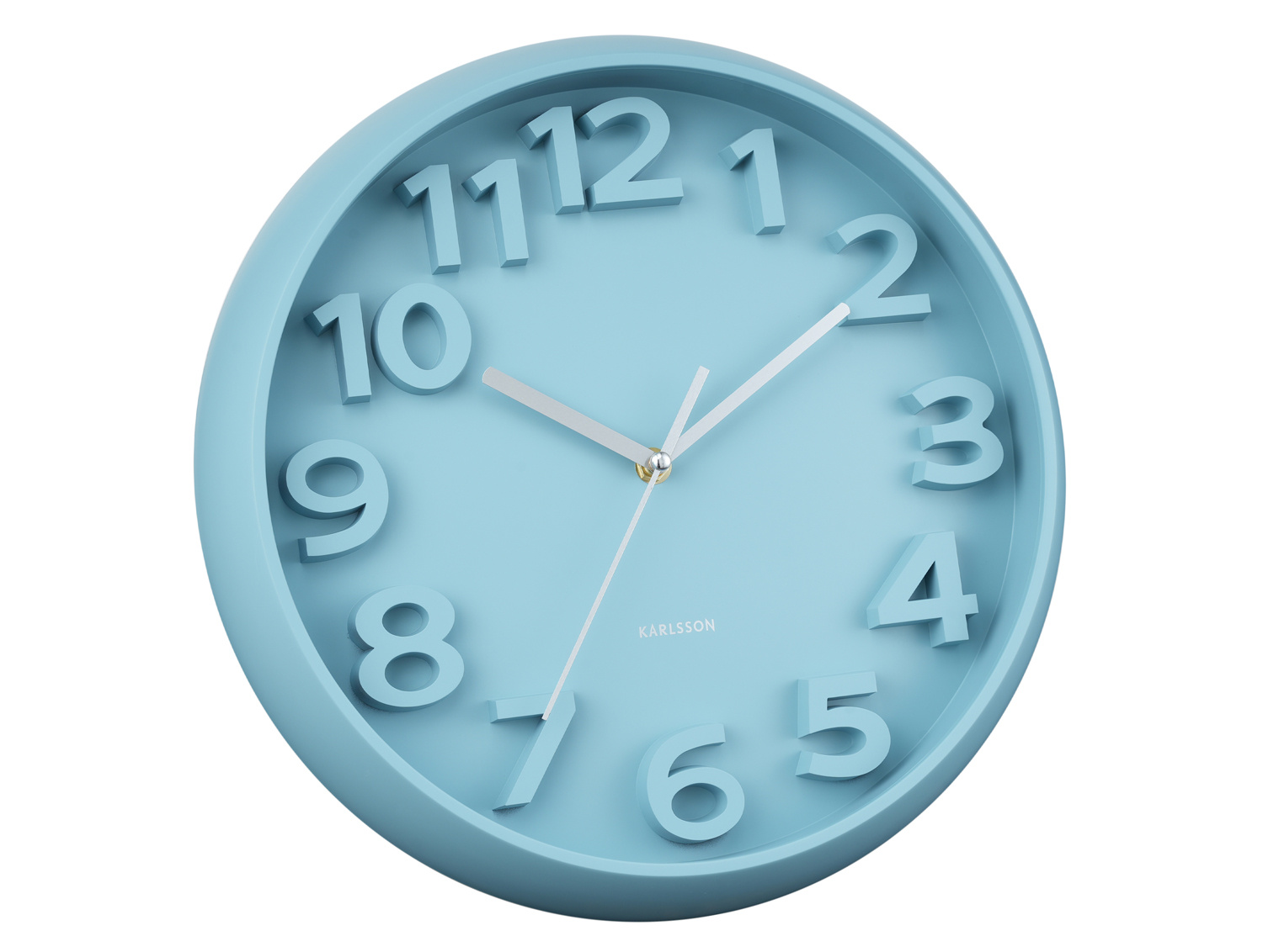 Karlsson - Wandklok Elevated Classic Numbers - Mistige blauw- Ø33,5cm