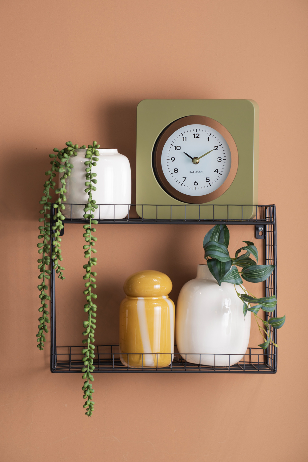 Karlsson - Wandklok New Vintage - Army green- Ø22cm