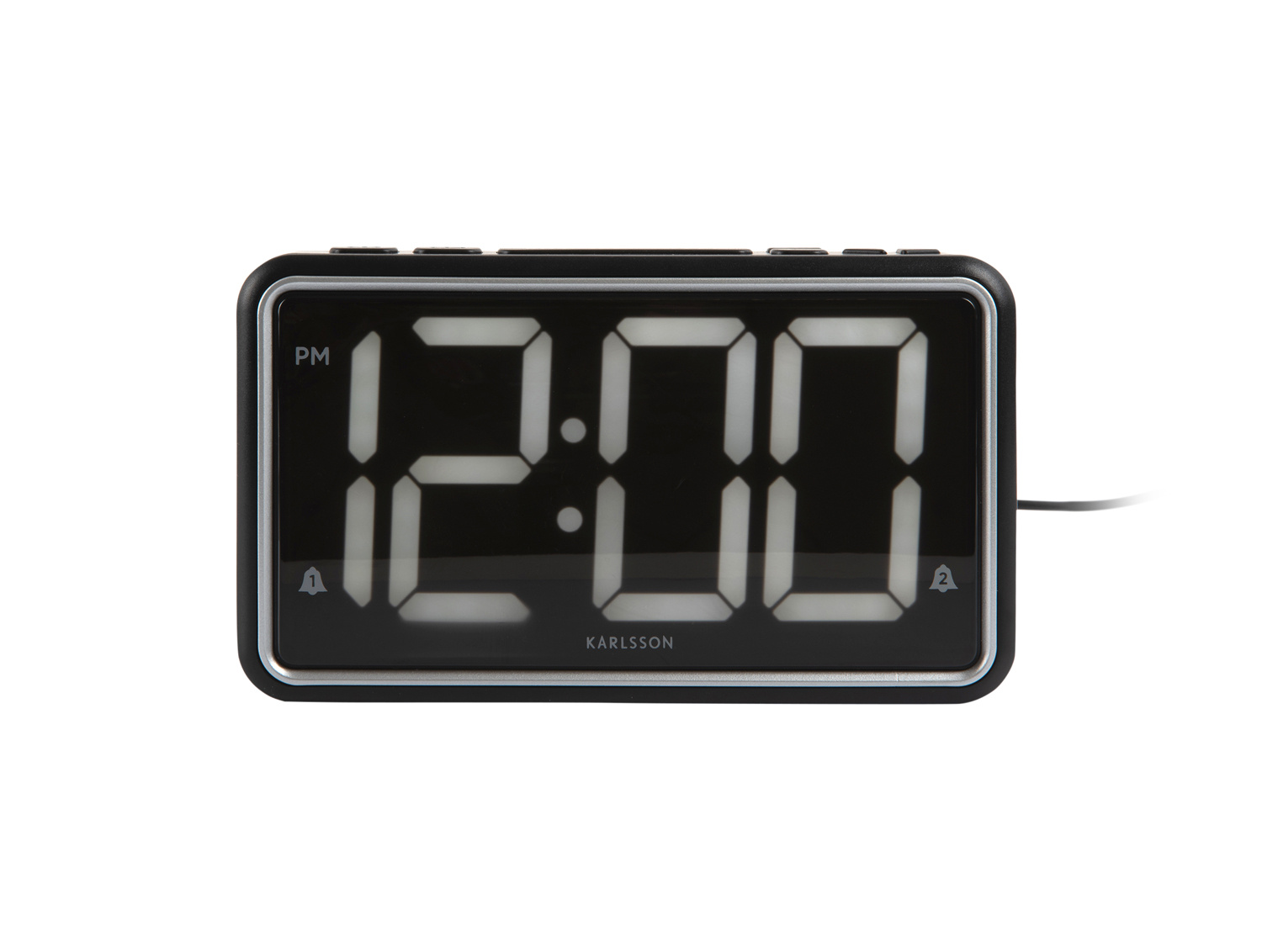 Karlsson - Wekker New Retro - Zwart