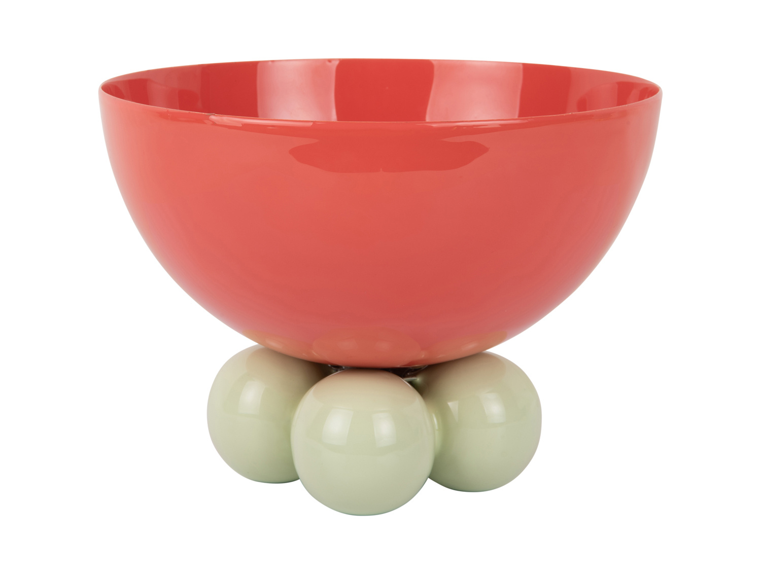 Present Time - Schaal Double Funky Large - Scarlet red & soft green