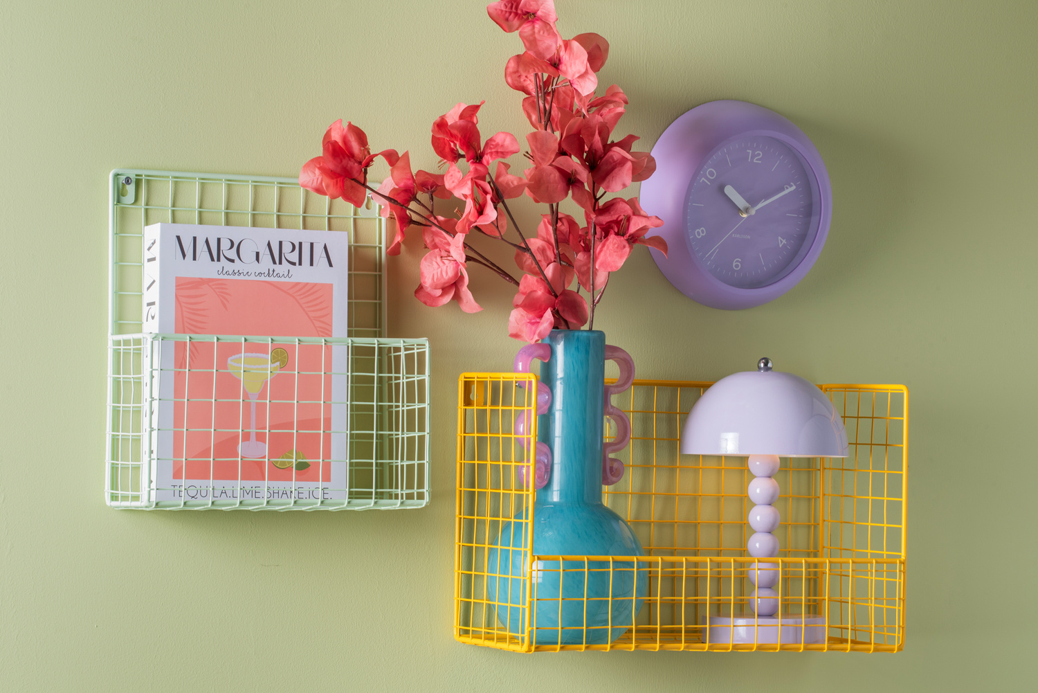 Karlsson - Wandklok Slope - Zachtpaars- Ø20cm