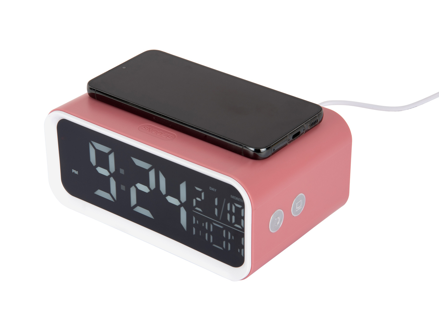 Karlsson - Wekker Chunky LED w. Phone Charger - Rose tan