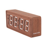 Karlsson - Wekker Solid Wood Engraved - Donker hout