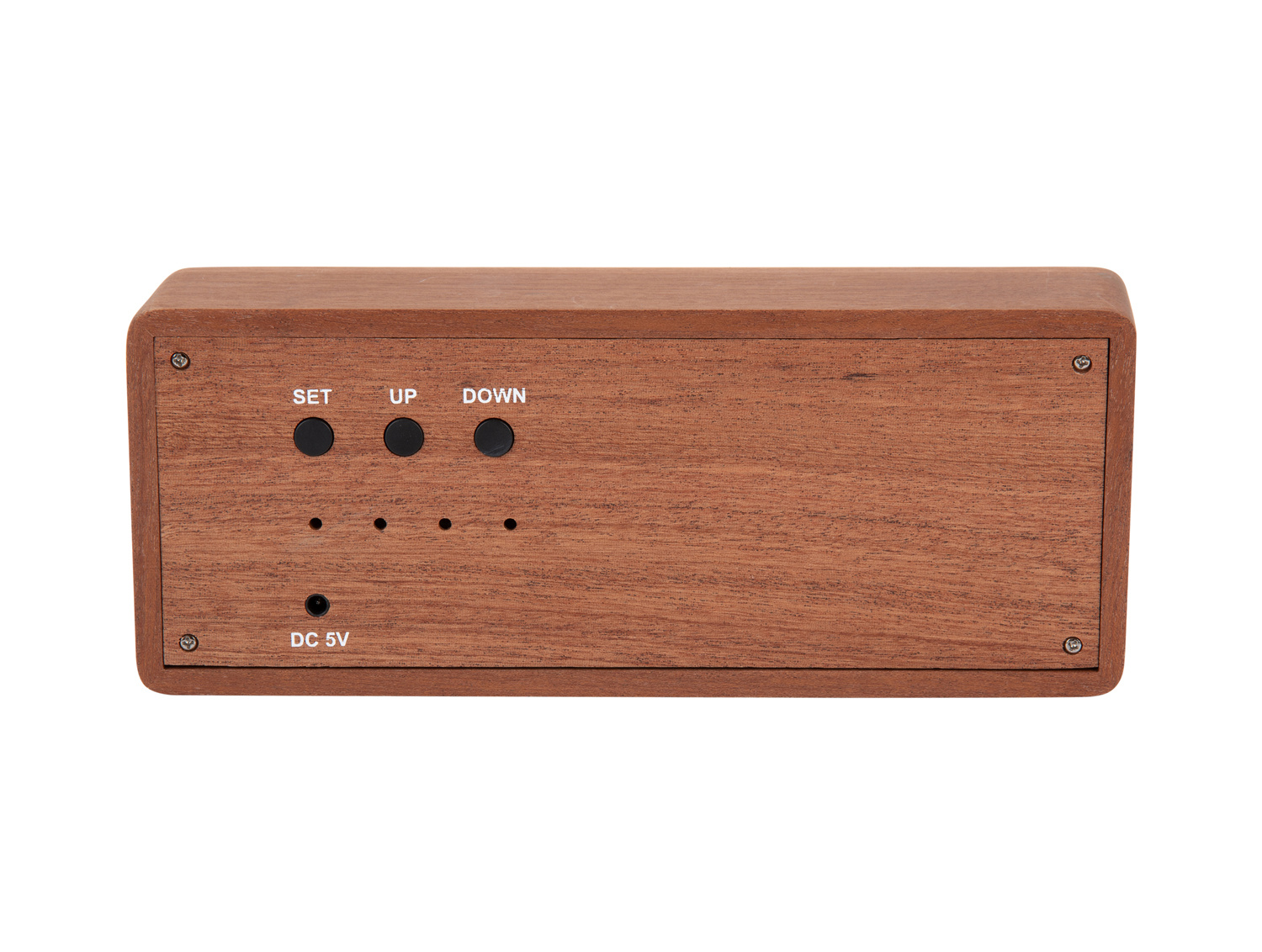 Karlsson - Wekker Solid Wood Engraved - Donker hout