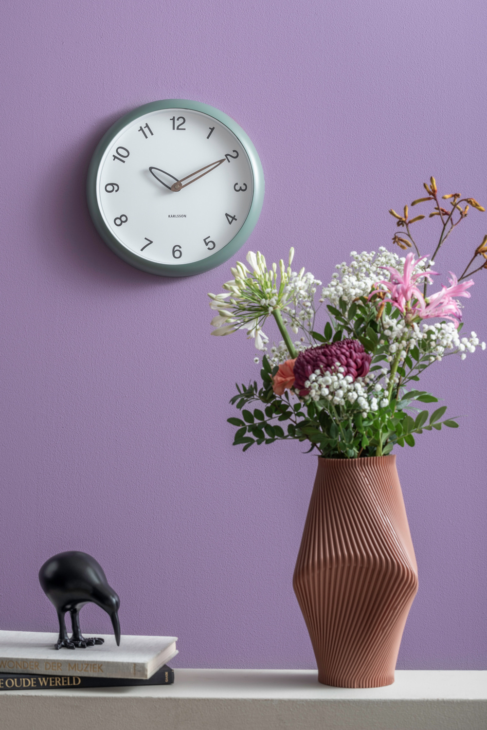 Karlsson - Wandklok Bella - Jungle groen