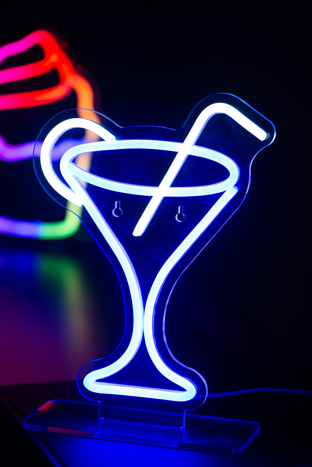 Leitmotiv - Neon Light Coctail w. Straw - Blauw