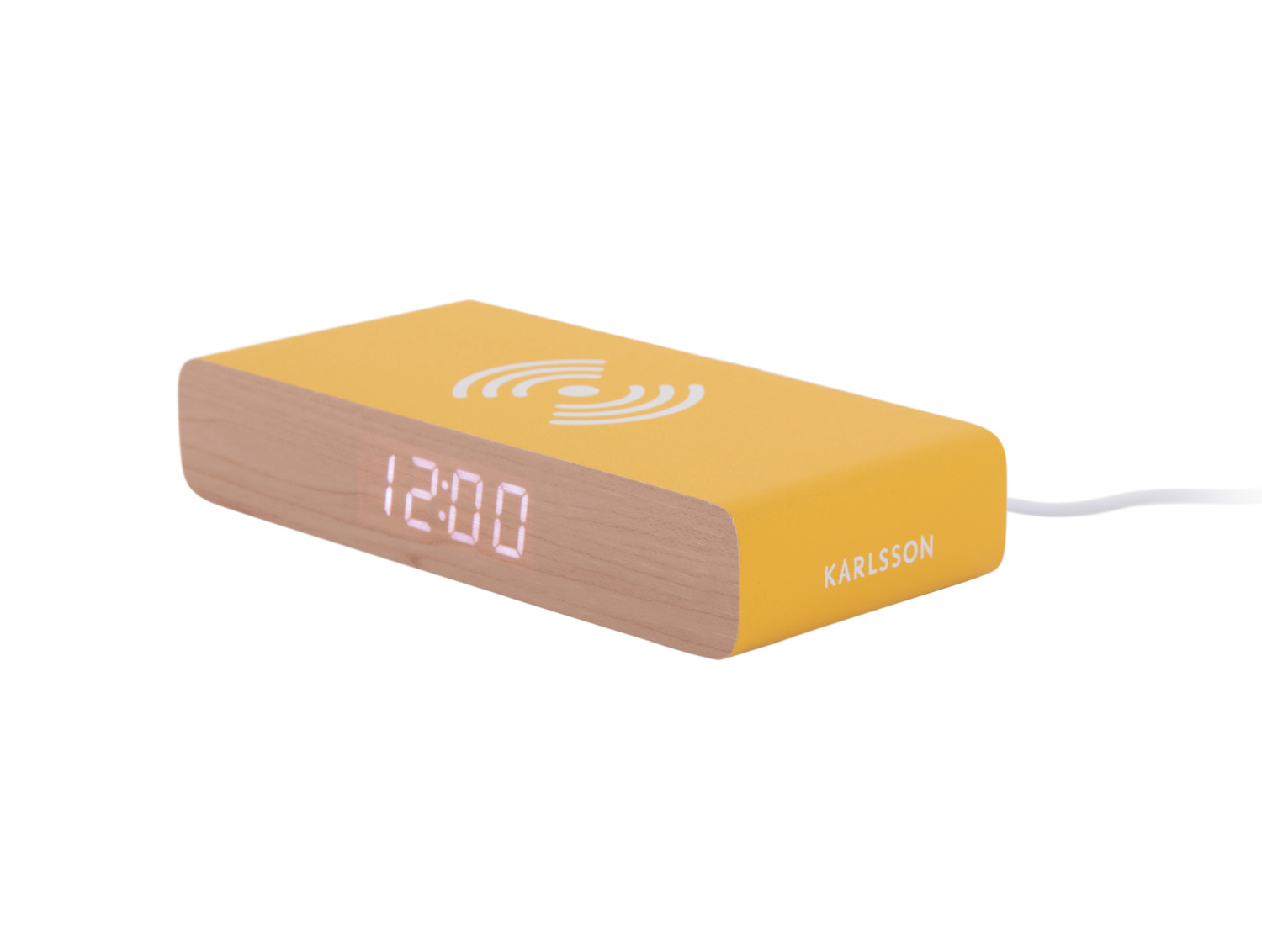 Karlsson - Wekker Retro Flat LED - Heldergeel