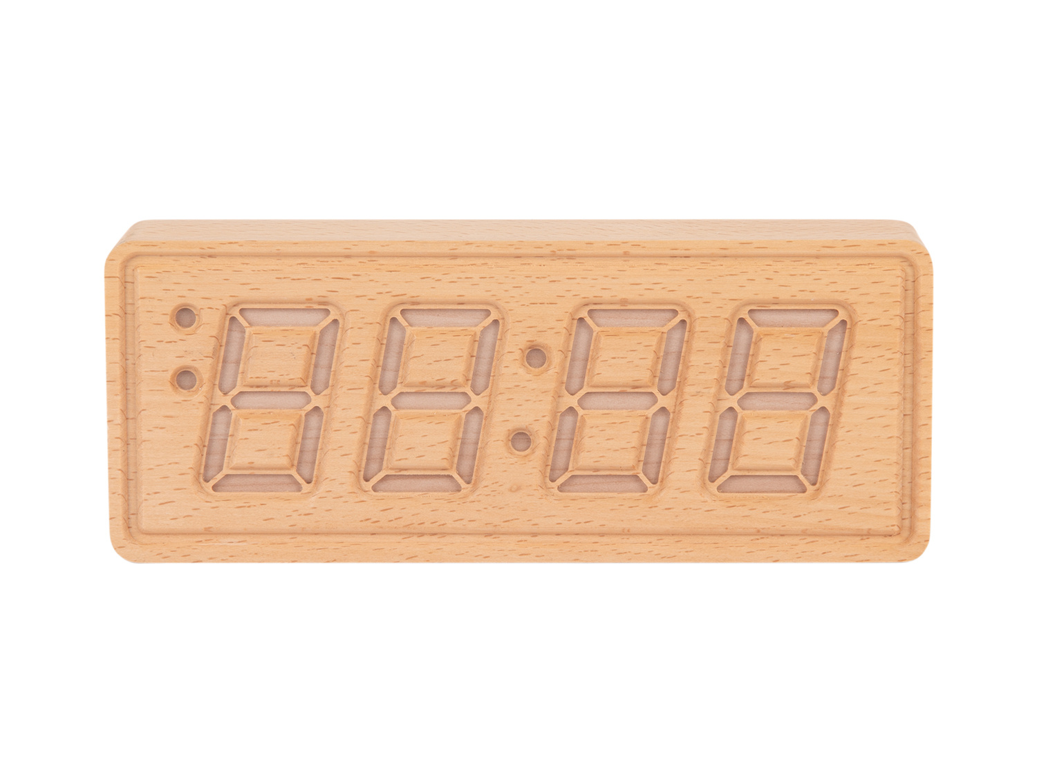 Karlsson - Wekker Solid Wood Engraved - Licht hout