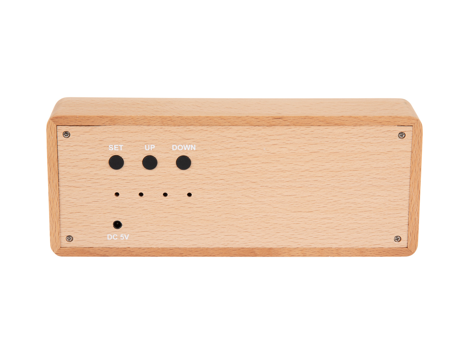 Karlsson - Wekker Solid Wood Engraved - Licht hout