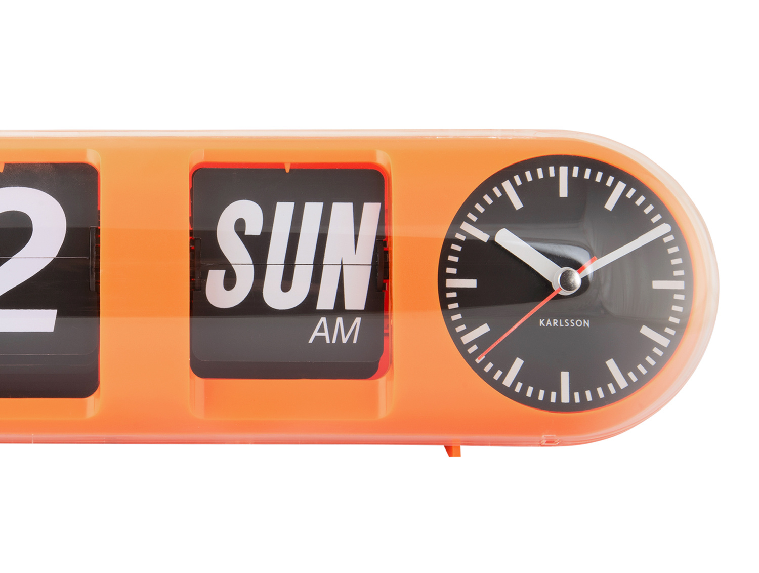 Karlsson - Wandklok Tube Flip - Oranje