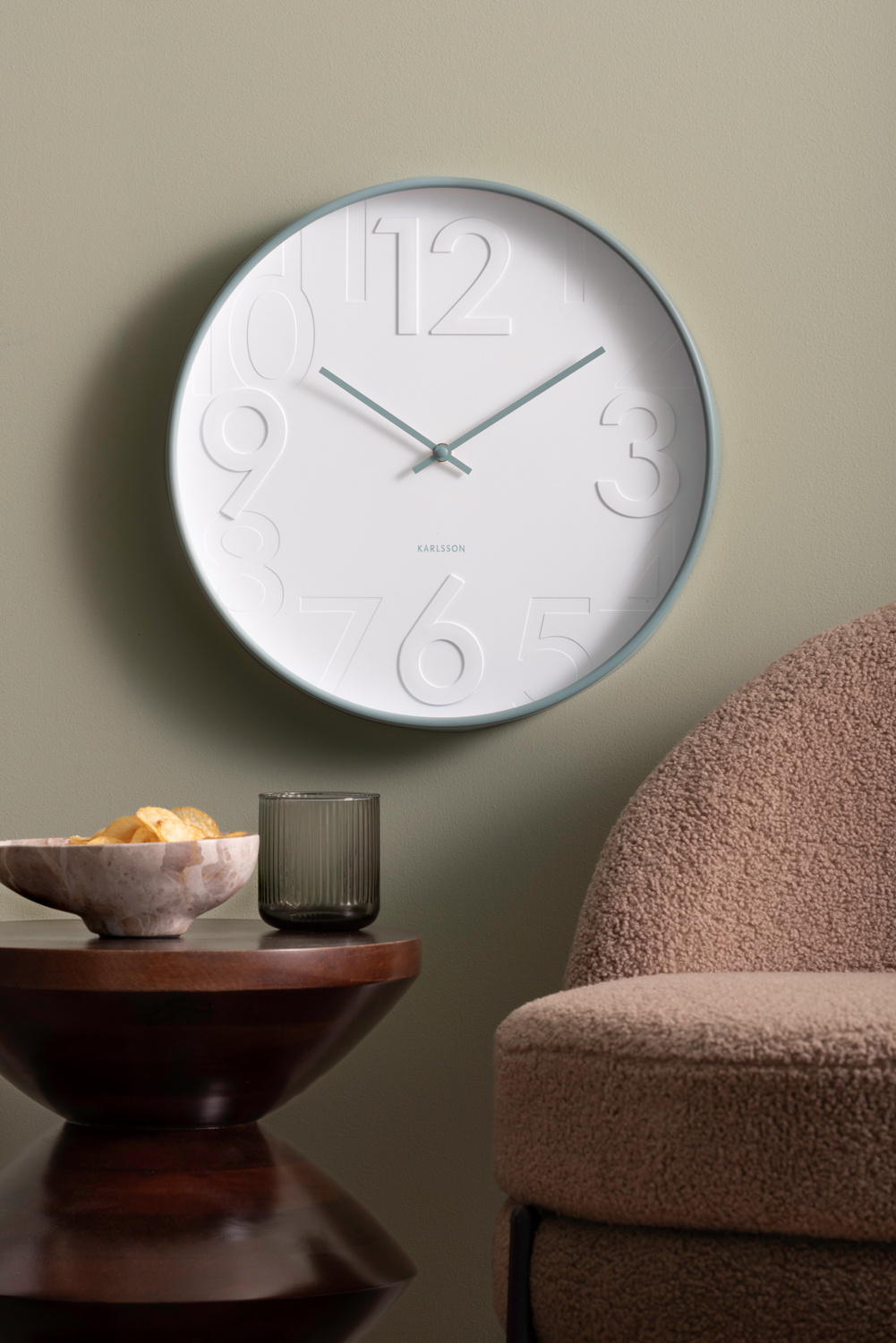 Karlsson - Wandklok Ayuno - Mistige blauw- Ø40cm