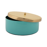 Present Time - Opbergbox Double Funky Large - Turquoise blue & soft yellow