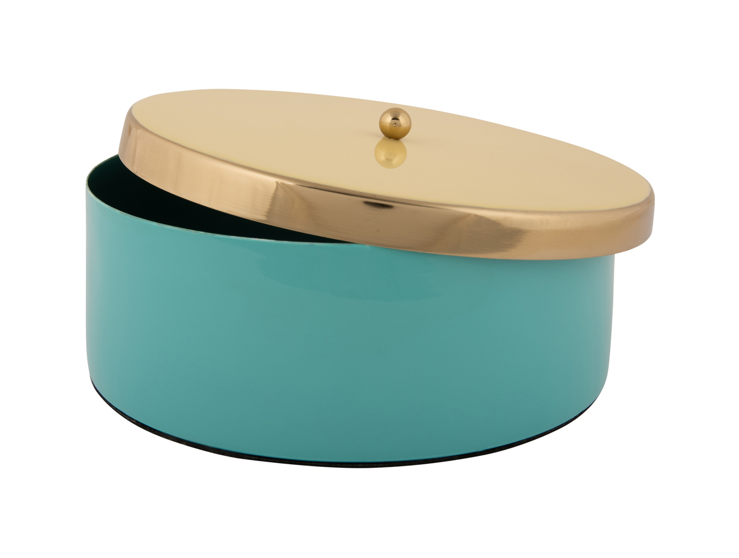 Present Time - Opbergbox Double Funky Large - Turquoise blue & soft yellow