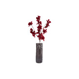 Present Time - Vaas Bird On Branch Large - Donkergrijs