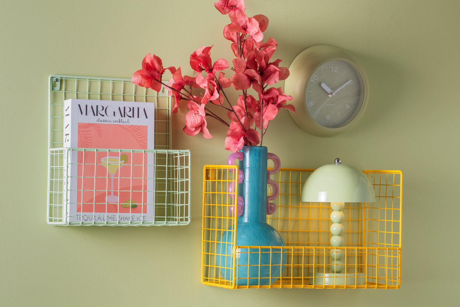 Karlsson - Wandklok Slope - Tea green- Ø20cm