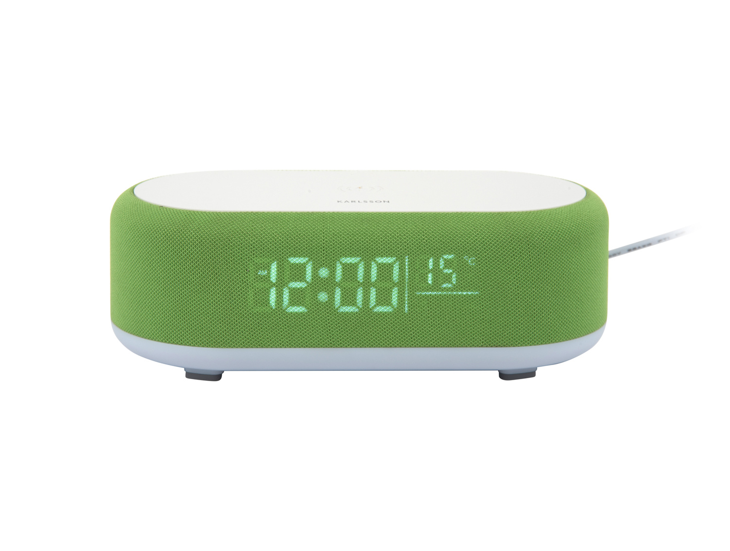 Karlsson - Wekker Vogue w. Phone Charger And Blue Tooth - Heldergroen