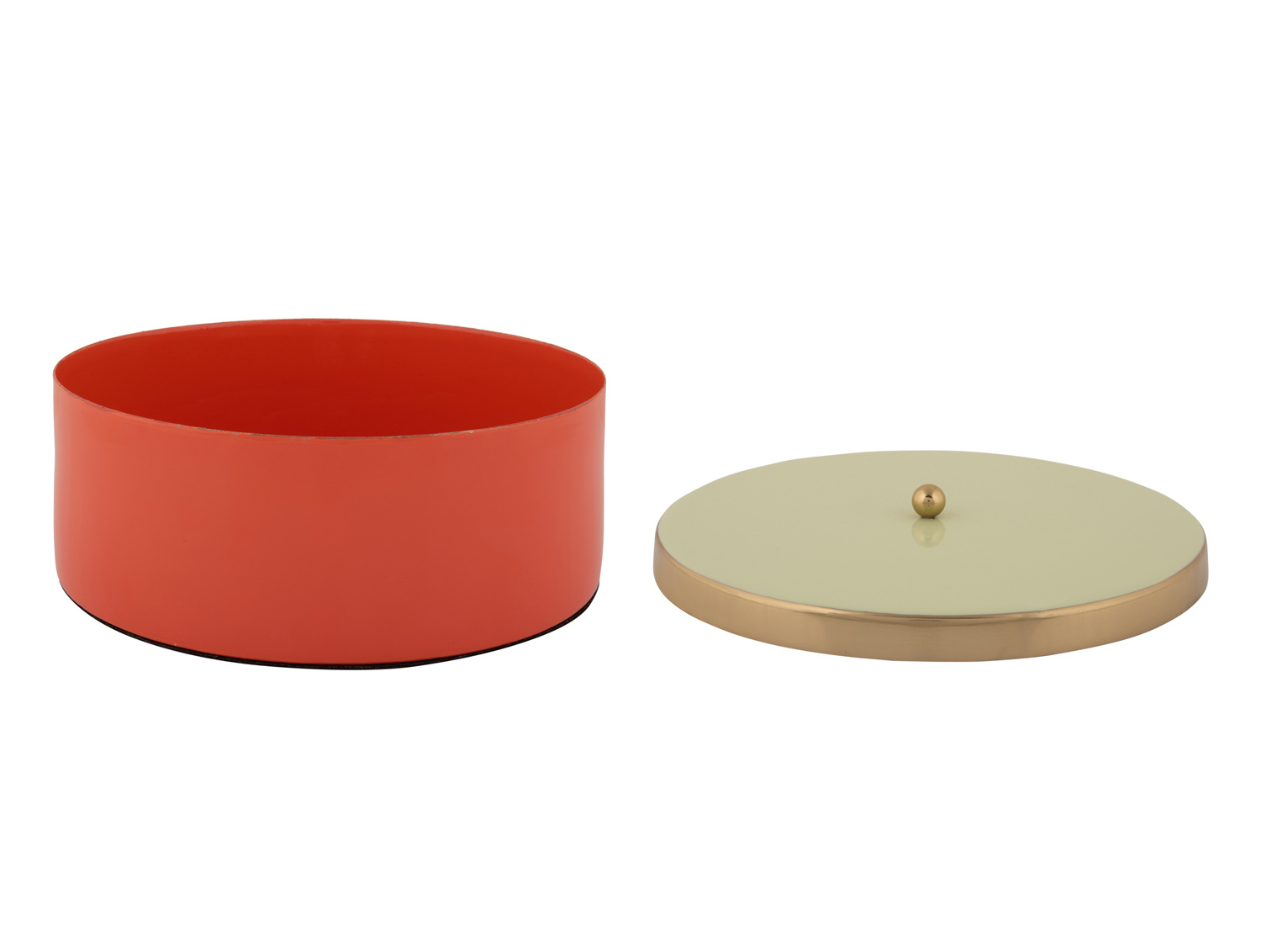 Present Time - Opbergbox Double Funky Large - Scarlet red & soft green