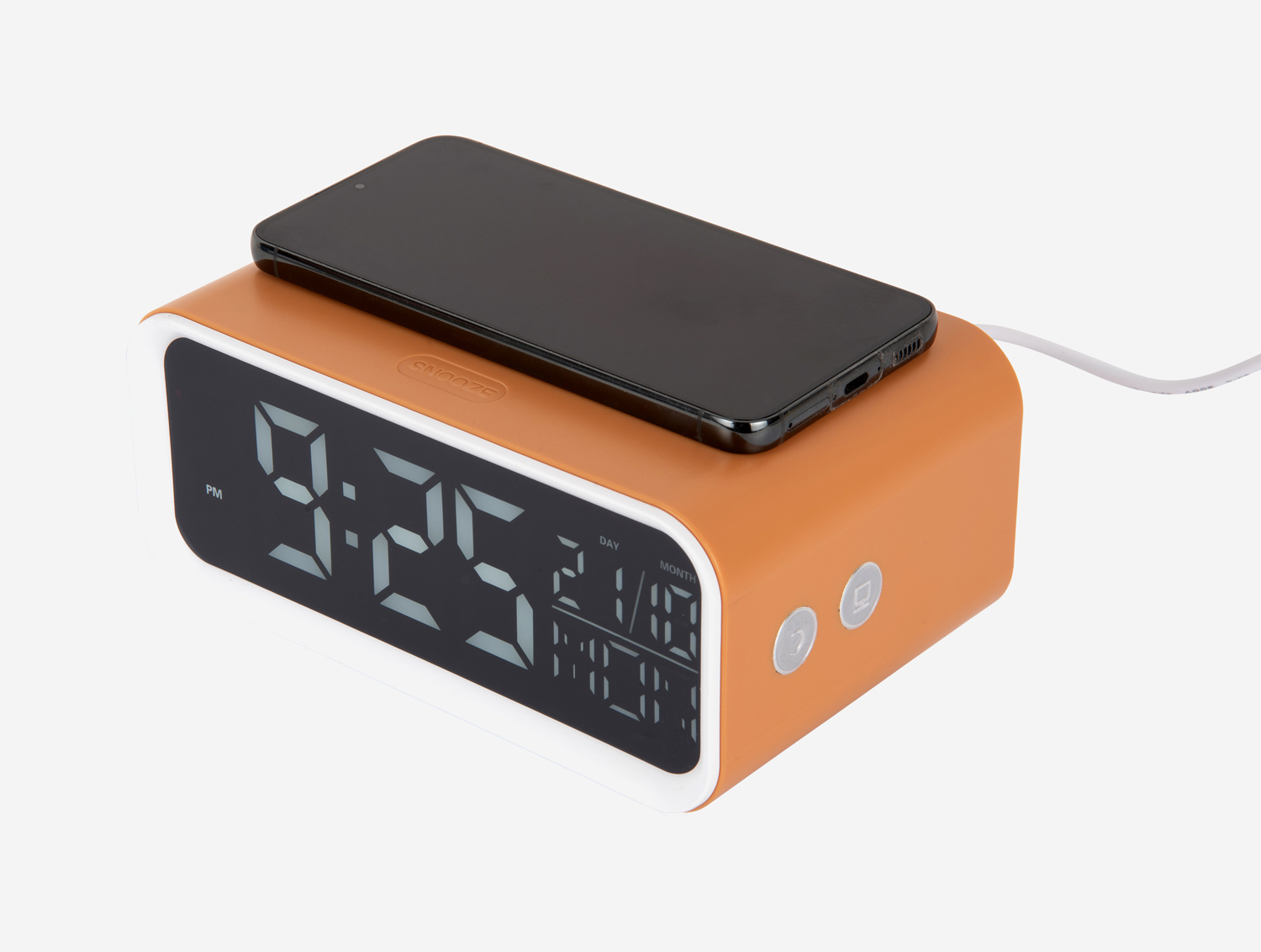 Karlsson - Wekker Chunky LED w. Phone Charger - Okergeel