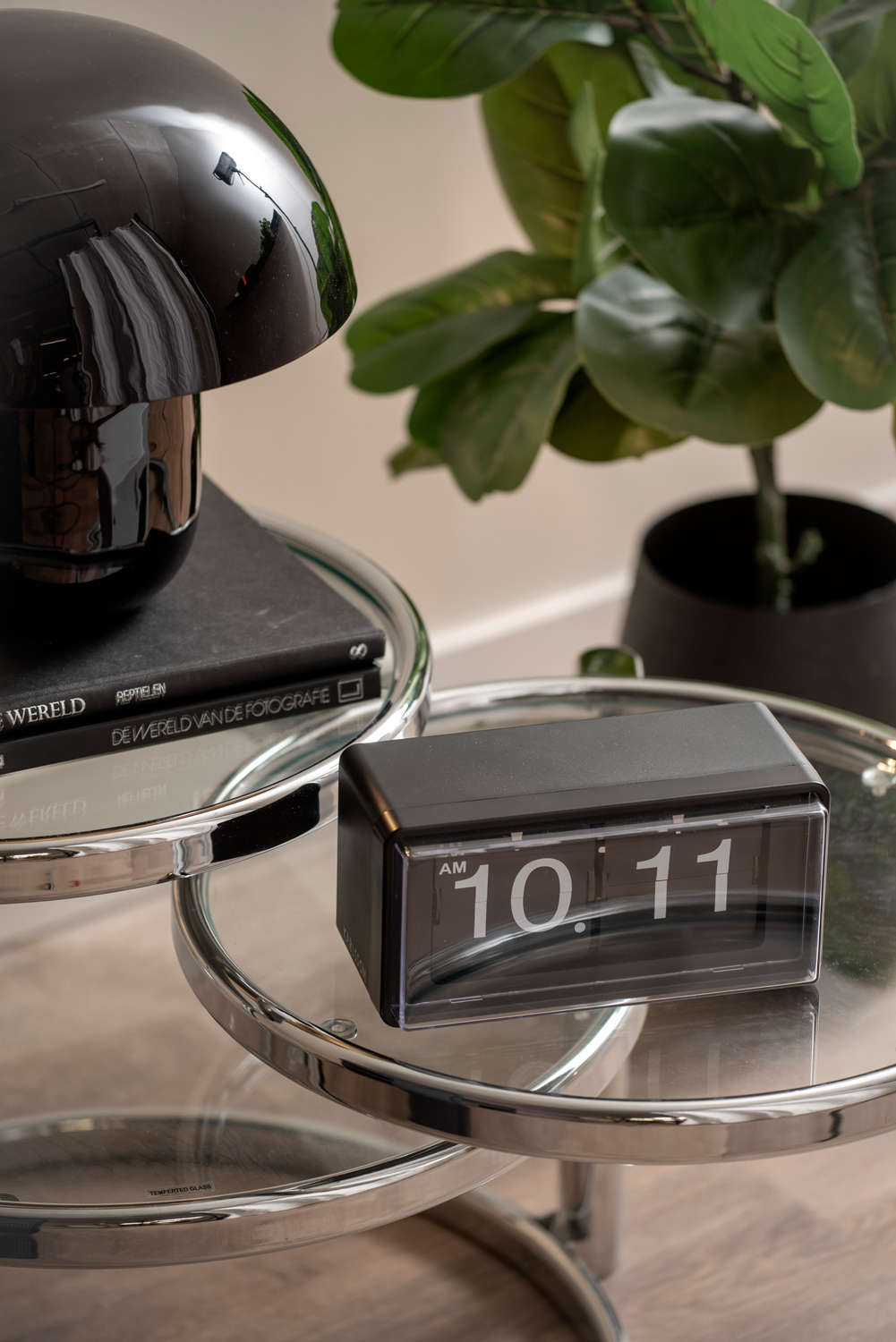 Karlsson - Wand/Tafelklok Retro Boxed Flip - Zwart