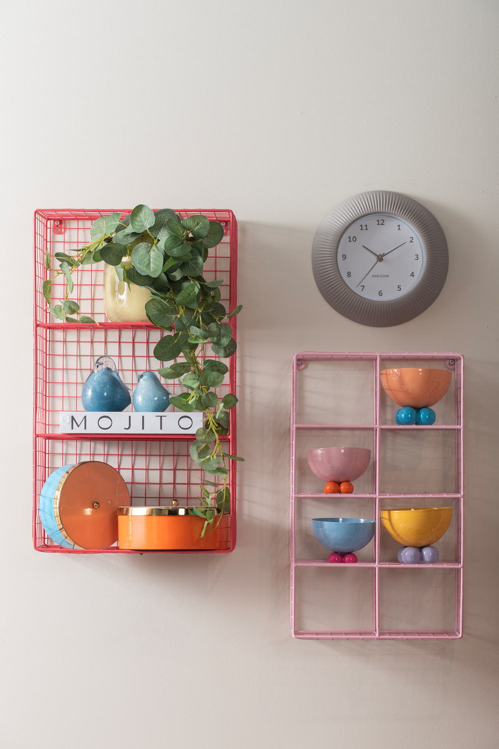 Karlsson - Wandklok Tender Rib - Warmgrijs- Ø25cm