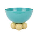 Present Time - Schaal Double Funky Large - Turquoise blue & soft yellow