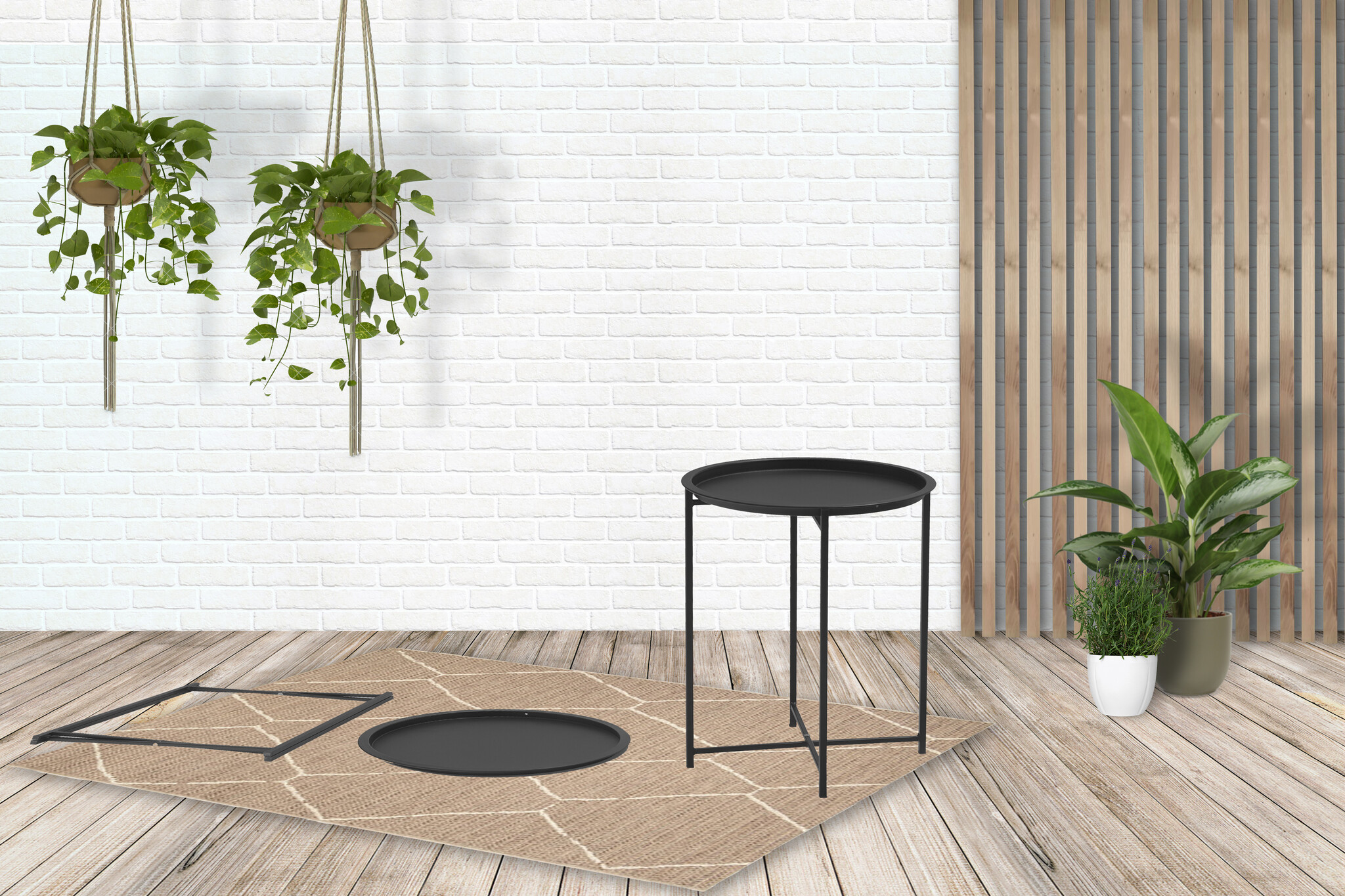 ZOMER-Sens-Line - Nora Bijzettafel - Ø46cm - Metaal Zwart