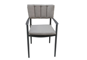 ZOMER-Sens-Line - Alicante - Eetkamerstoelen - Set van 4 - 56,5x59,5x87 - Aluminium - Grijs