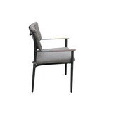 ZOMER-Sens-Line - Alicante - Eetkamerstoelen - Set van 4 - 56,5x59,5x87 - Aluminium - Grijs