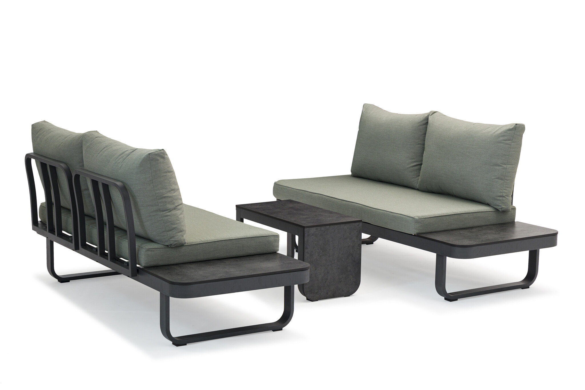 ZOMER-Sens-Line - Palmos Loungeset - Multifunctioneel - Aluminium - Groen
