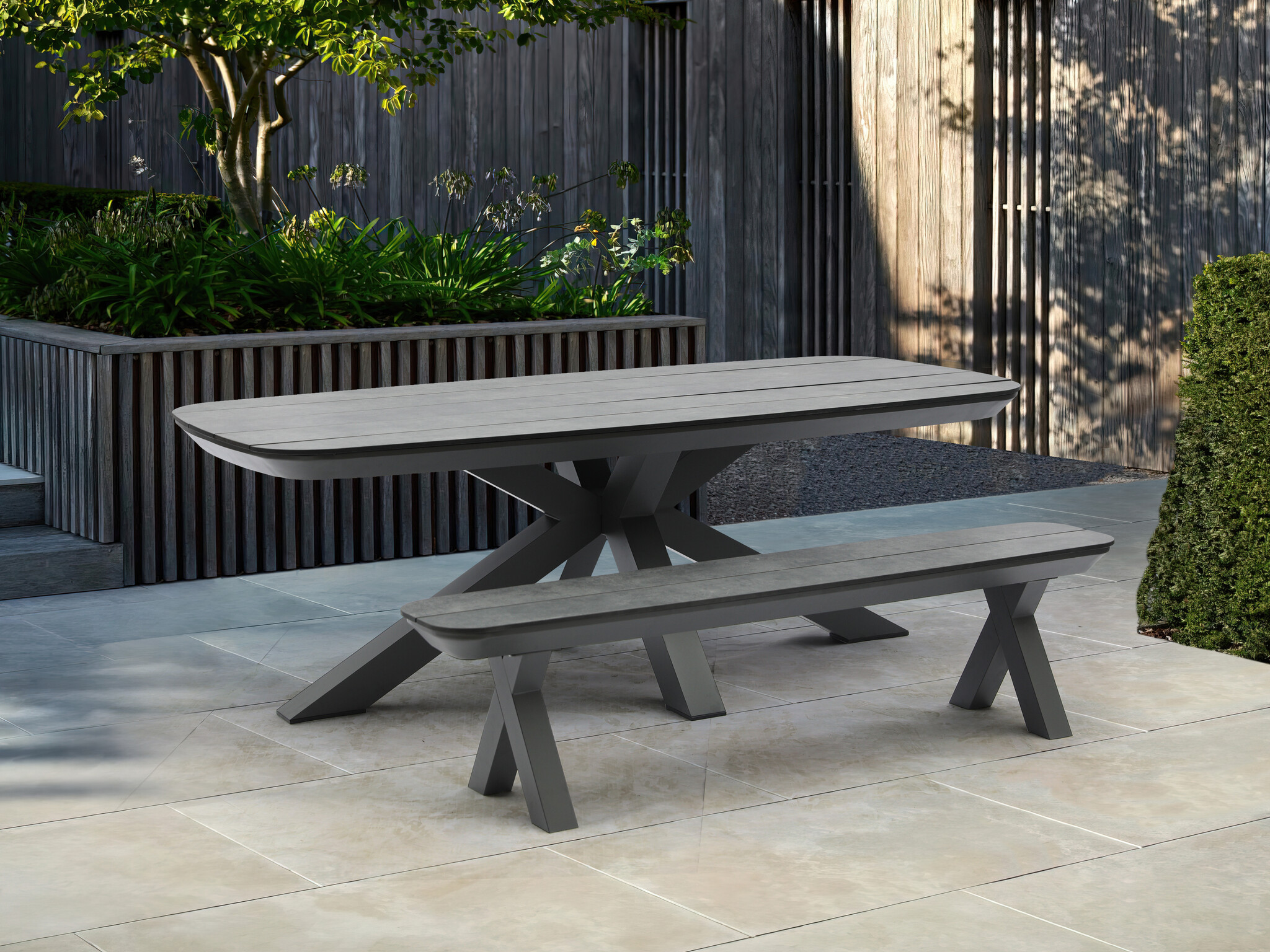 ZOMER-Sens-Line - Bradford Tuintafel - 220x100cm - HPL Grijs