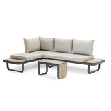 ZOMER-Sens-Line - Palmos Loungeset - Multifunctioneel - Aluminium - Taupe