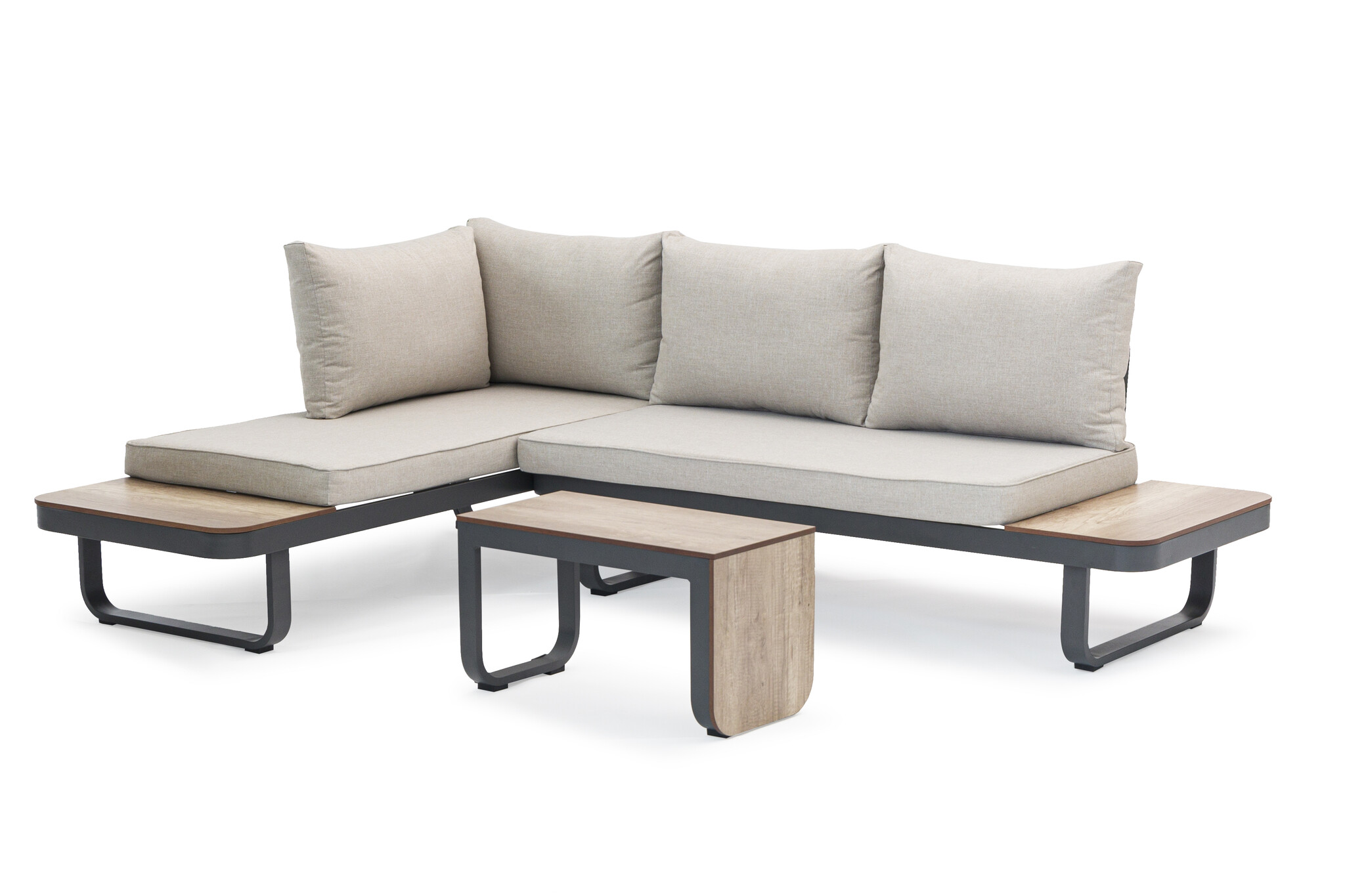 ZOMER-Sens-Line - Palmos Loungeset - Multifunctioneel - Aluminium - Taupe