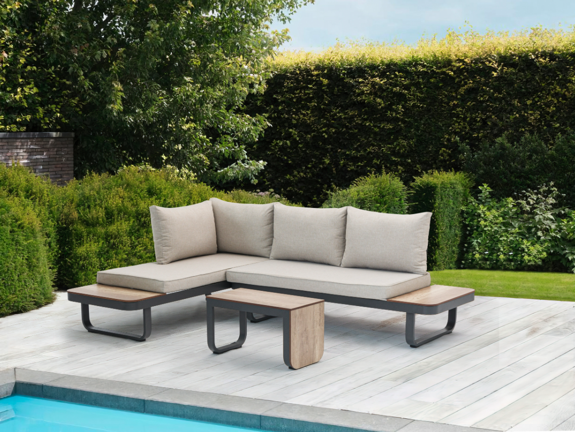 ZOMER-Sens-Line - Palmos Loungeset - Multifunctioneel - Aluminium - Taupe