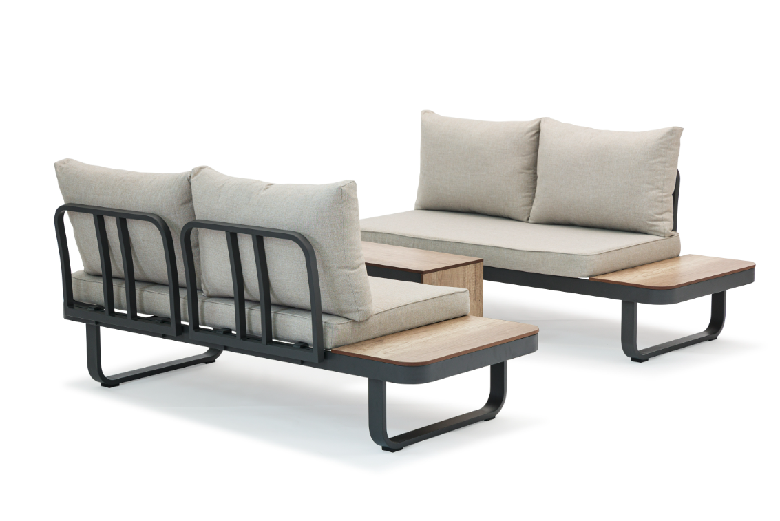 ZOMER-Sens-Line - Palmos Loungeset - Multifunctioneel - Aluminium - Taupe