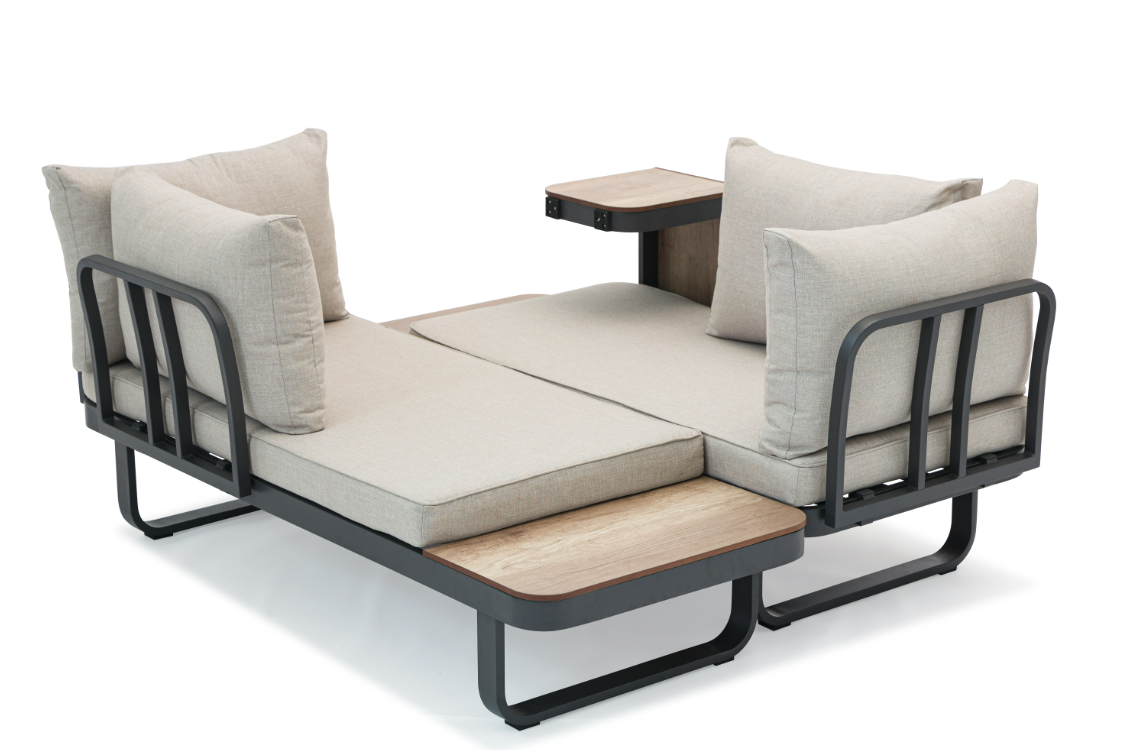 ZOMER-Sens-Line - Palmos Loungeset - Multifunctioneel - Aluminium - Taupe