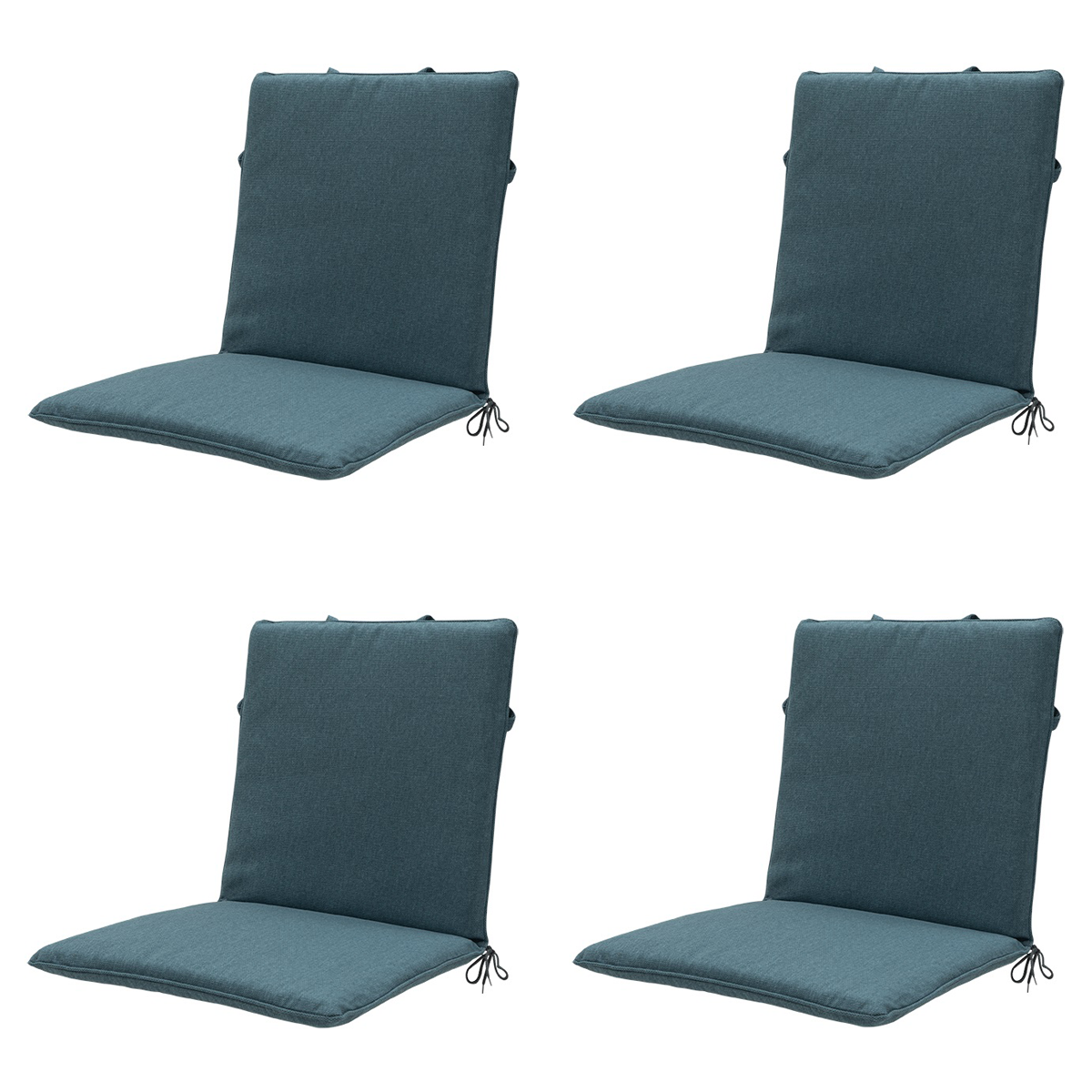 Madison -  Stapelstoelkussen Sea blue canvas eco+ - Ca. 97x49 cm - Set van 4