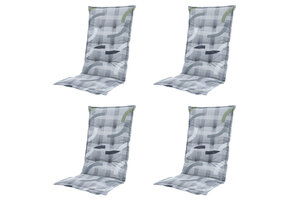 Madison -  Tuinstoelkussen Hoge Rug Tess sage - Ca. 123x50 cm - Set van 4