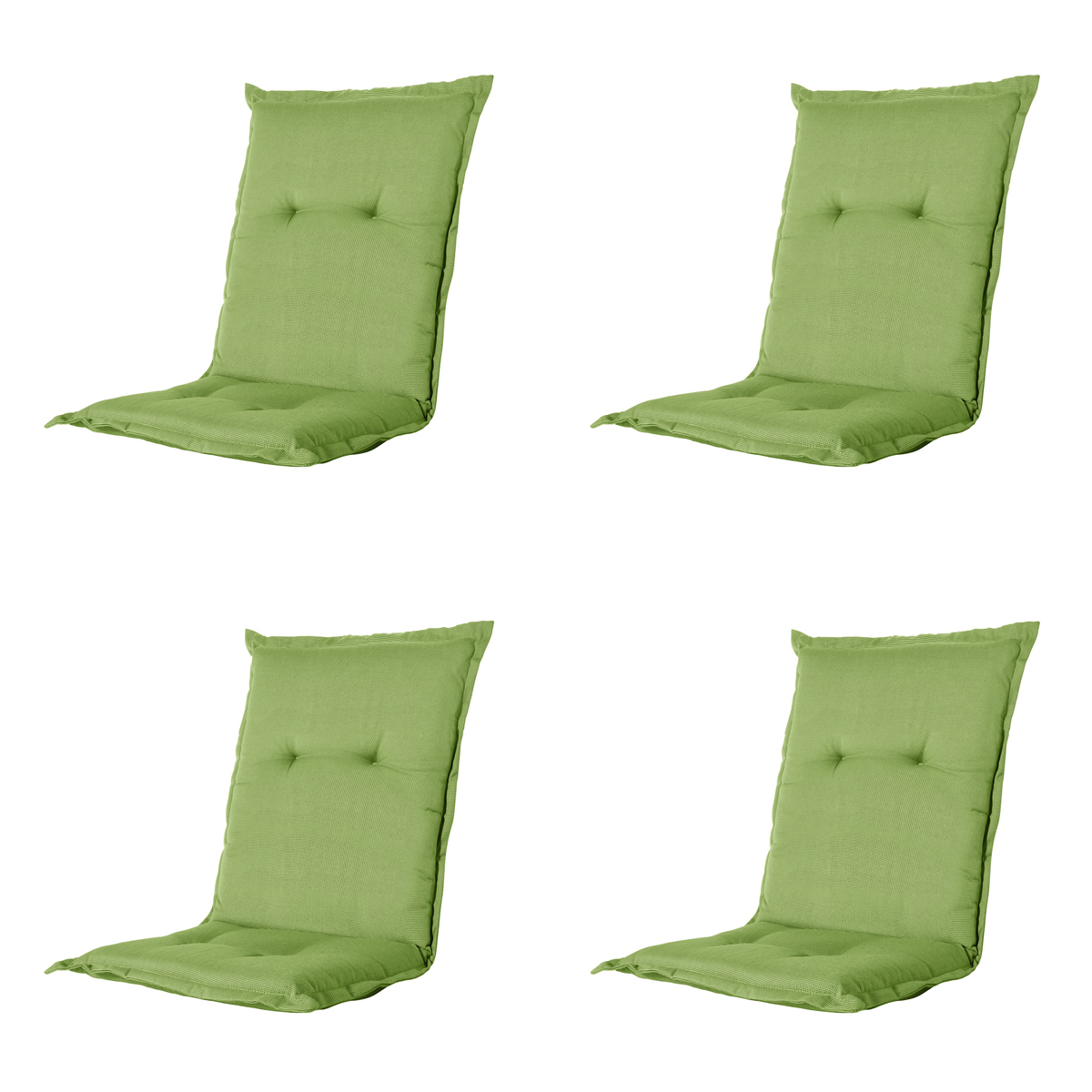 Madison -  Tuinstoelkussen Lage Rug Rib lime - Ca. 105x50 cm - Set van 4